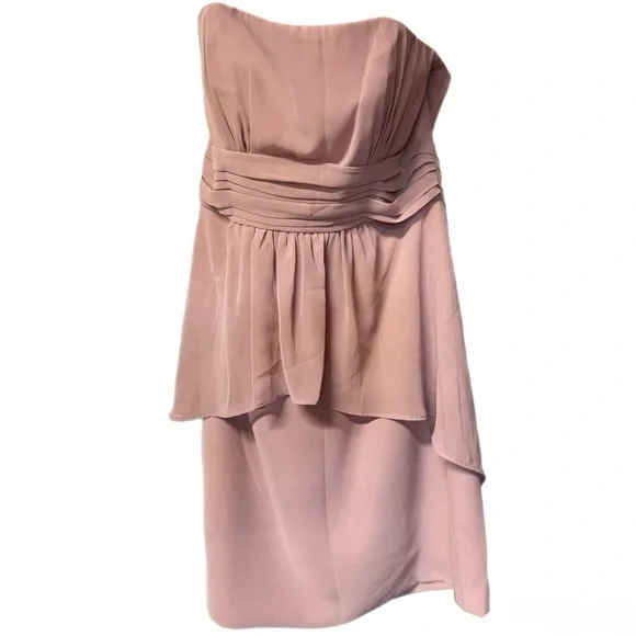 Alfred Angelo Strapless Dusty Rose Bridesmaid Dress Size 8 - Picture 2 of 8
